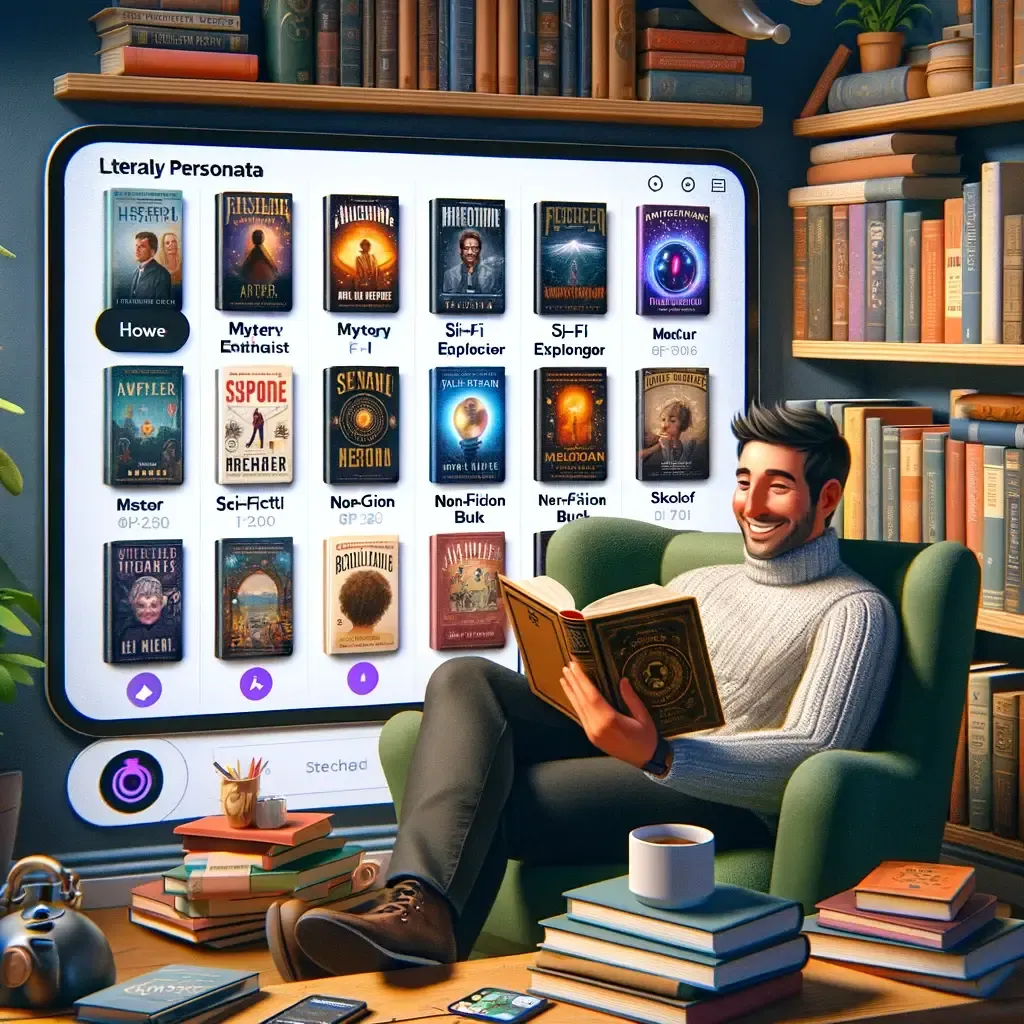 Happy person reading