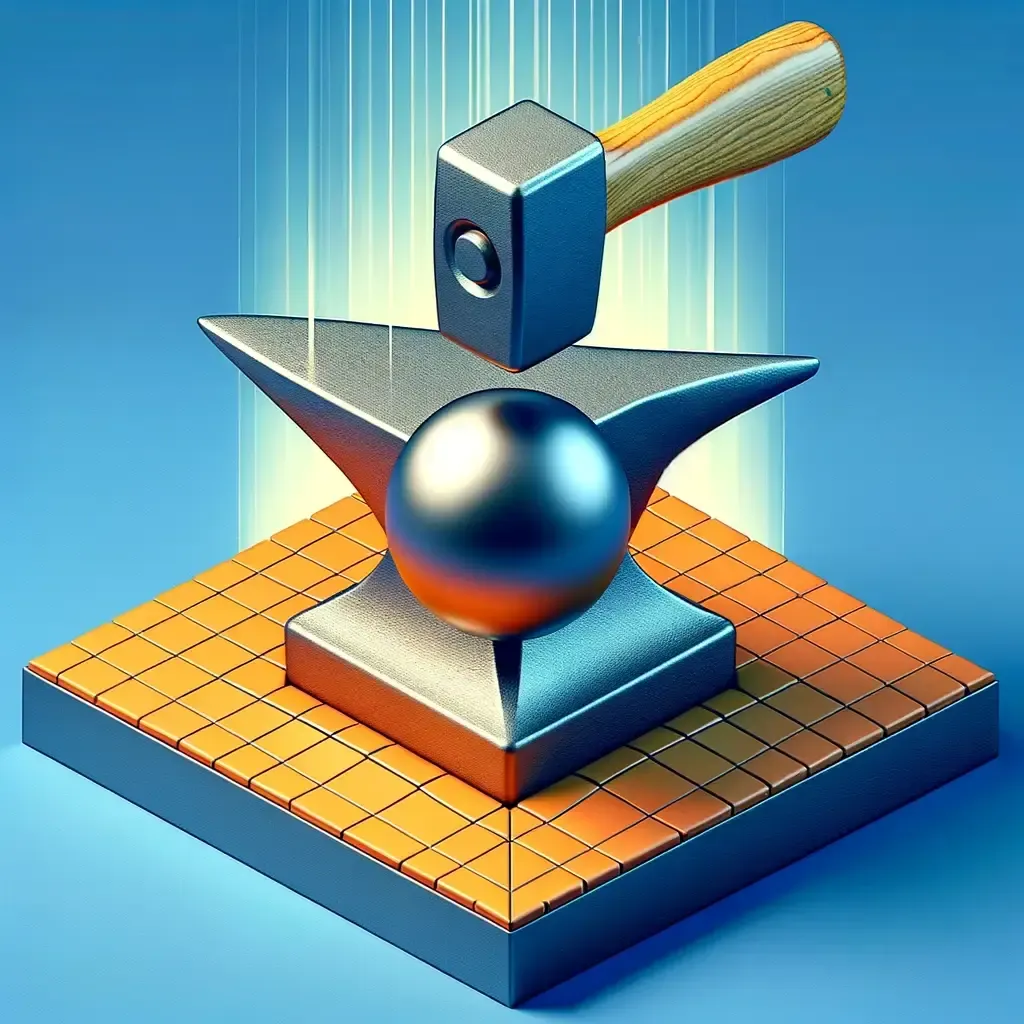 An anvil symbolically compressing a model